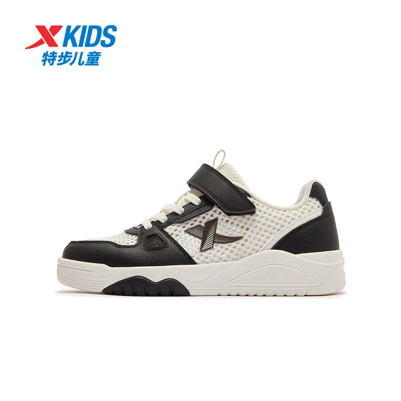 特步儿童四季新款网面板鞋中大童户外减震防滑休闲鞋675215319143