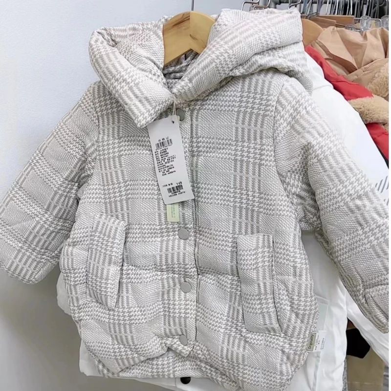 【哎蔴蔴设计师款 】冬季儿童时尚简约加厚中长连帽棉服 8142665