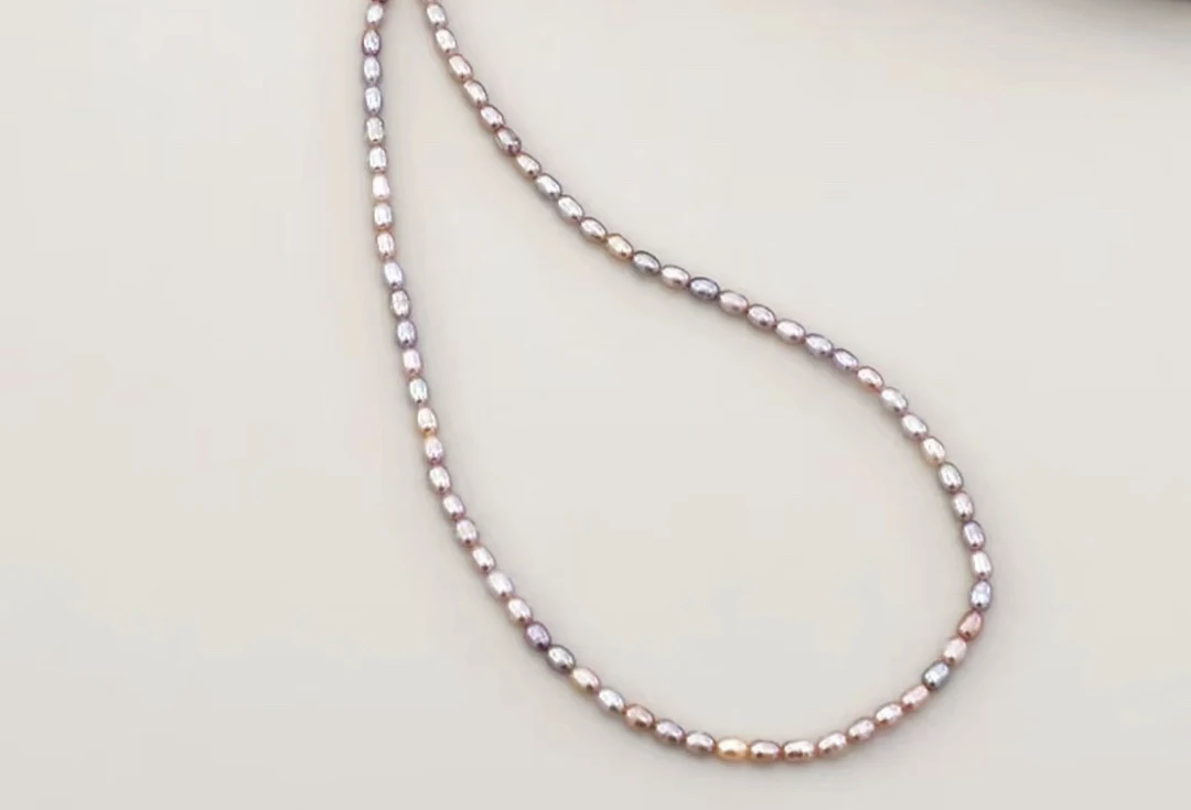 【王公子】野生无核项链     3-4M 淡水珍珠项链