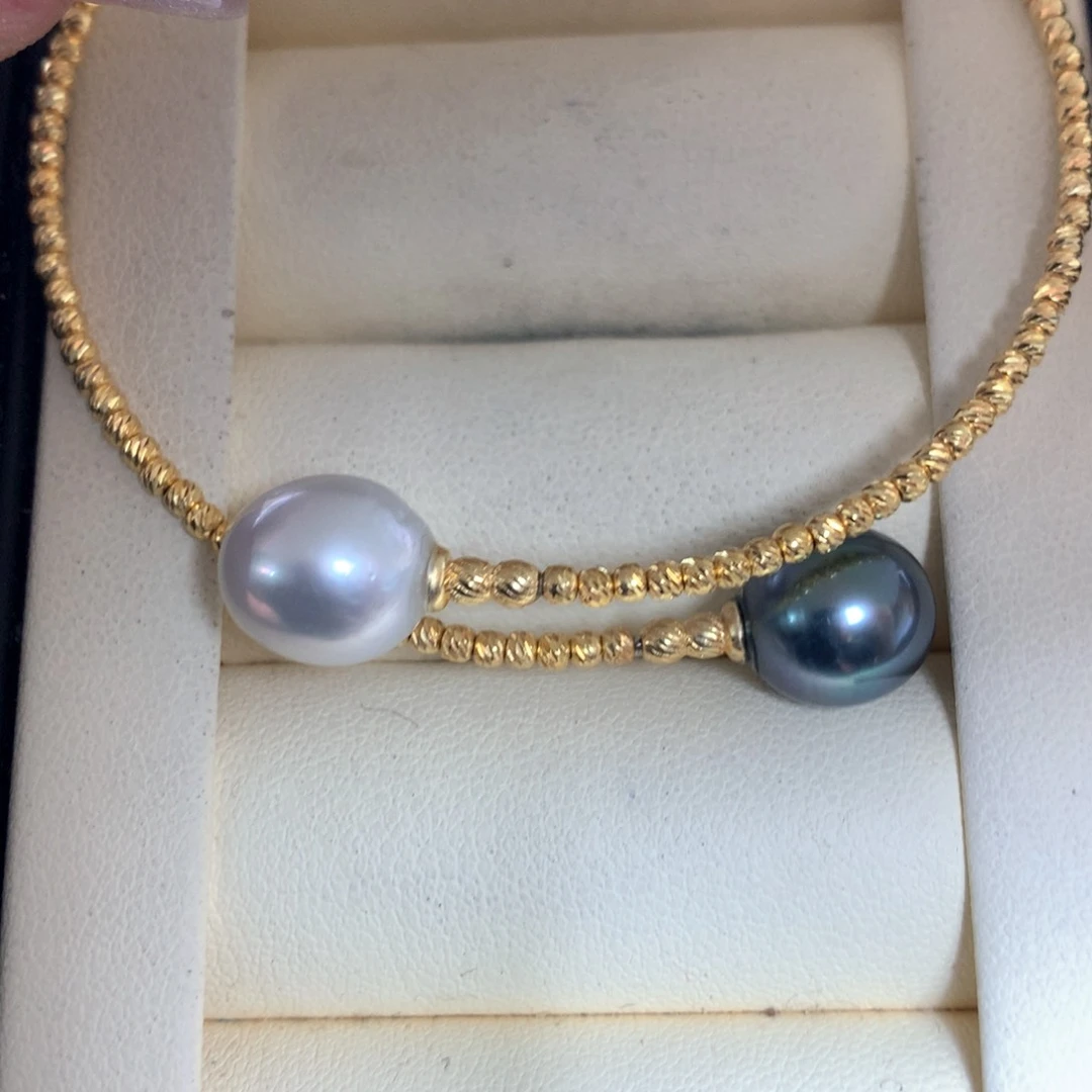 海水珍珠手镯银S925镶嵌