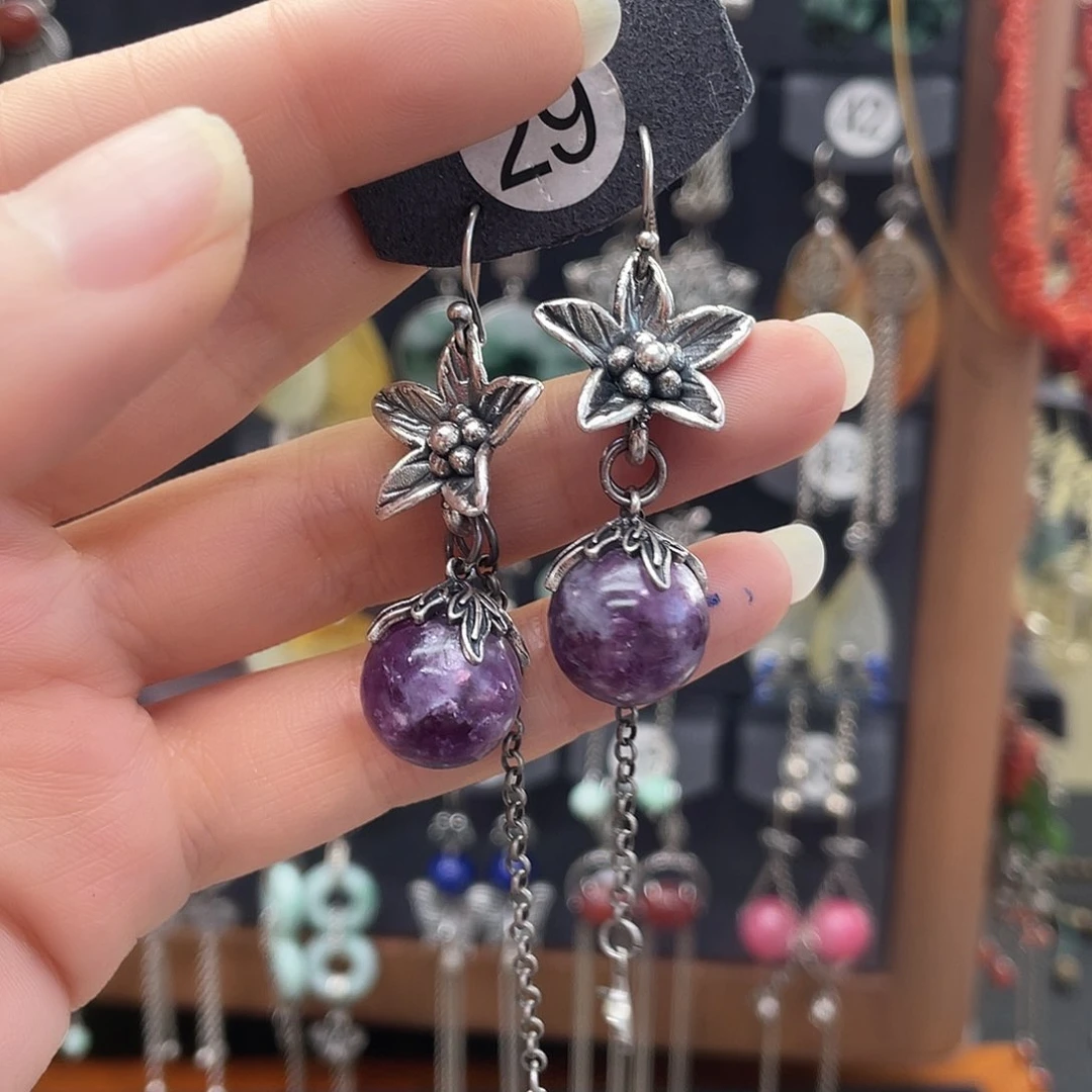 石英质玉耳钉银S925镶嵌怪**董024yjjjjjh