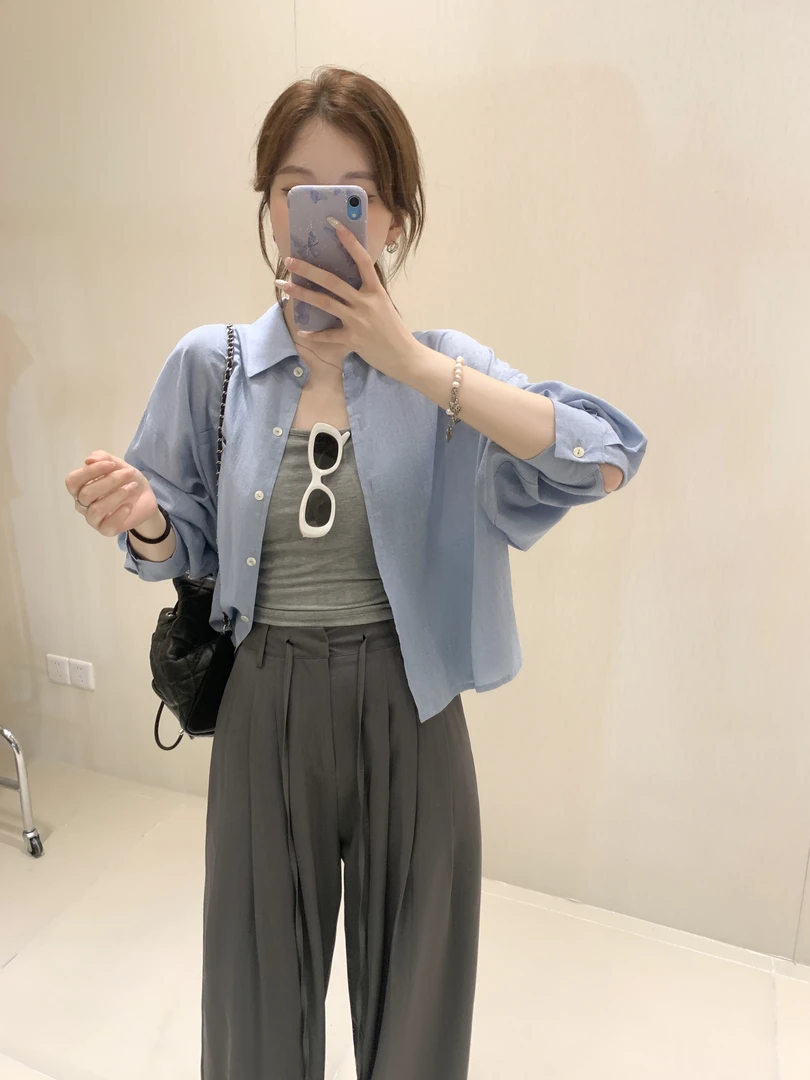 【芝士Cheese】冰川海盐 夏季薄款日常通勤休闲衬衫防晒慵懒长外套