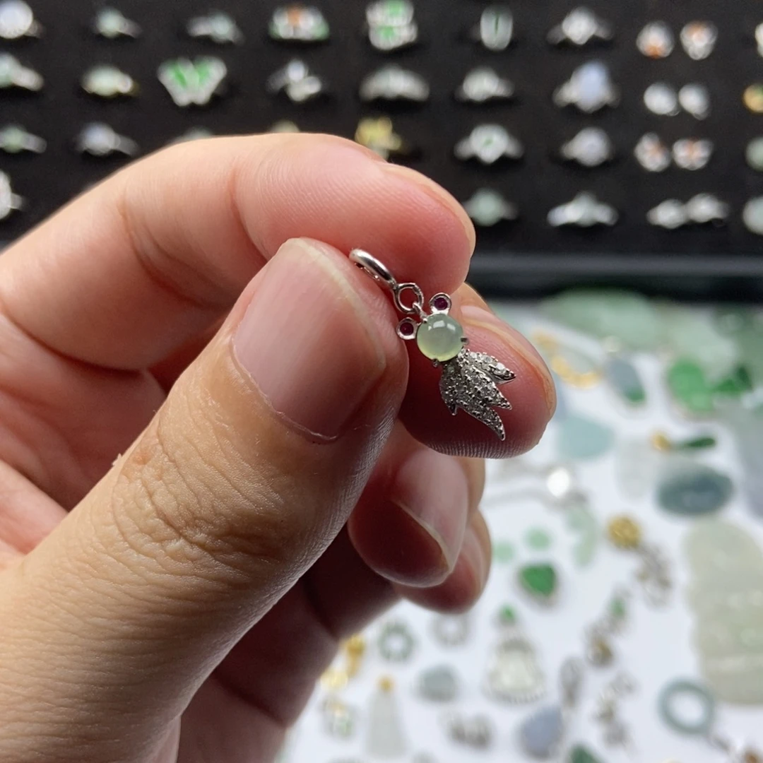 翡翠银S925镶嵌颈饰