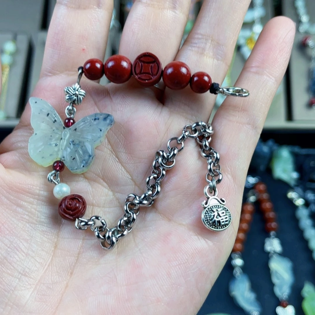 蛇纹石玉合金颈饰