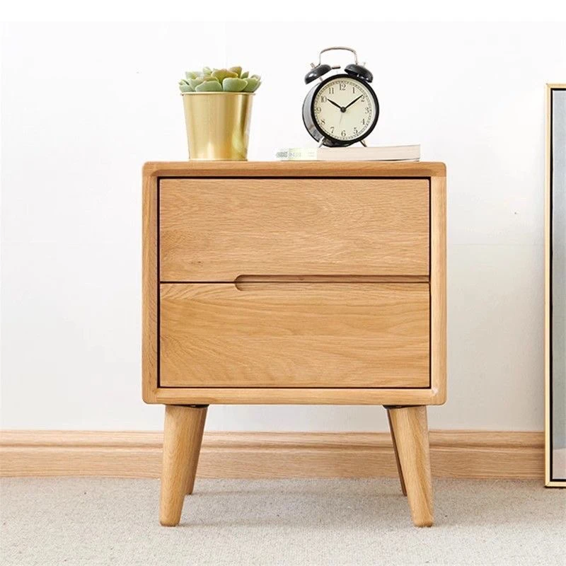 现代实木床头柜北欧原木色家用小户型现代简约卧室储物柜收纳边柜