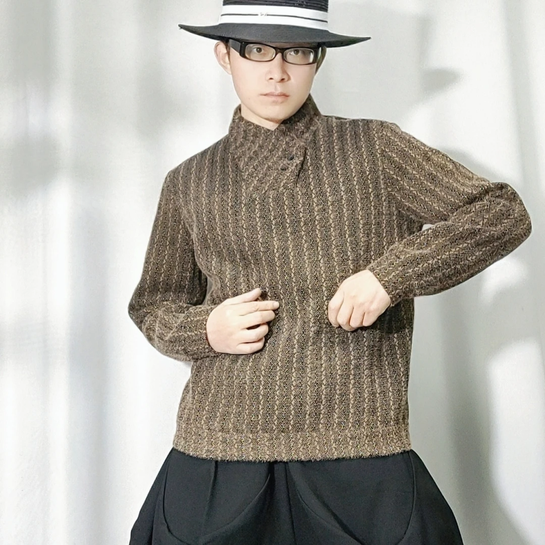 时尚个性设计师休闲潮搭复古造型加厚保暖男士长袖卫衣