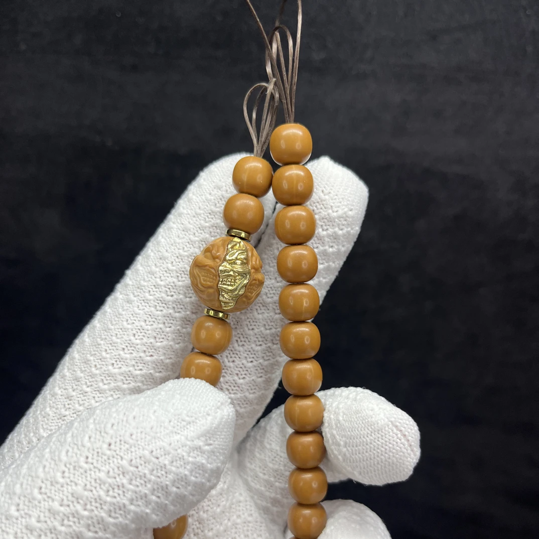 微微瑕金色三面裂变加猴头文玩男生手串文玩男生手串