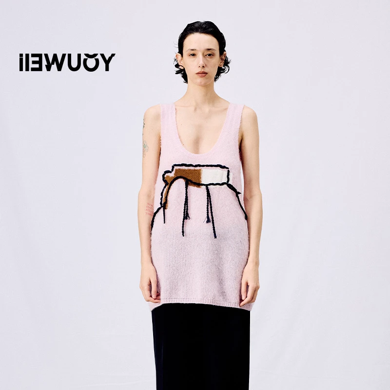 有尾YOUWEI 花瓶图案A摆毛织背心 Y3425104