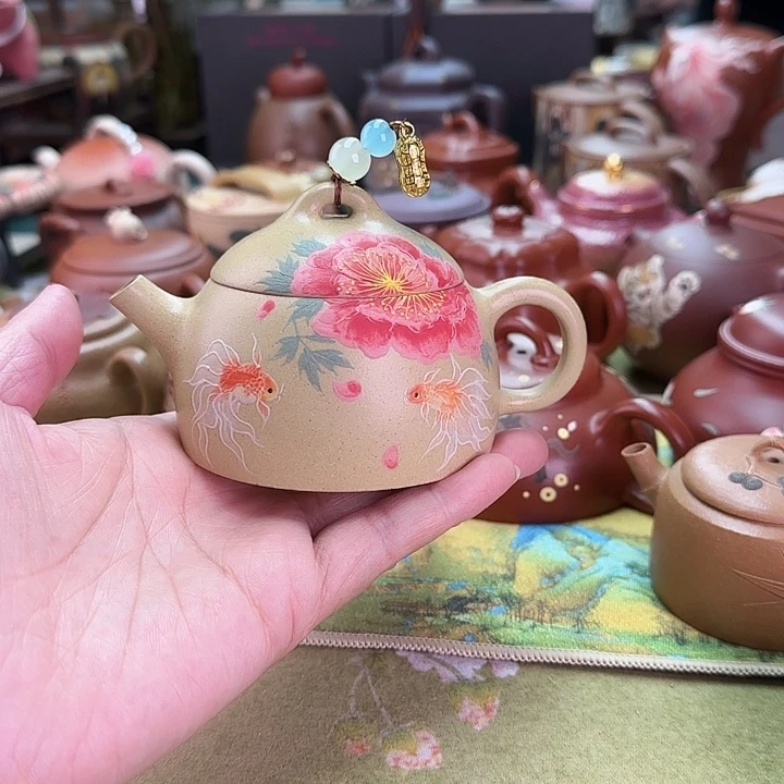 茶壶紫砂牡丹秦权