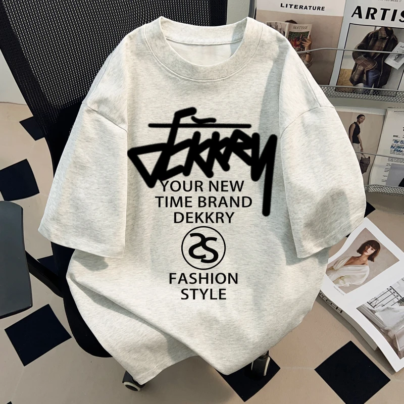 jtrt高街重磅纯棉夏季新款T恤男女短袖美式宽松潮牌印花字母上衣