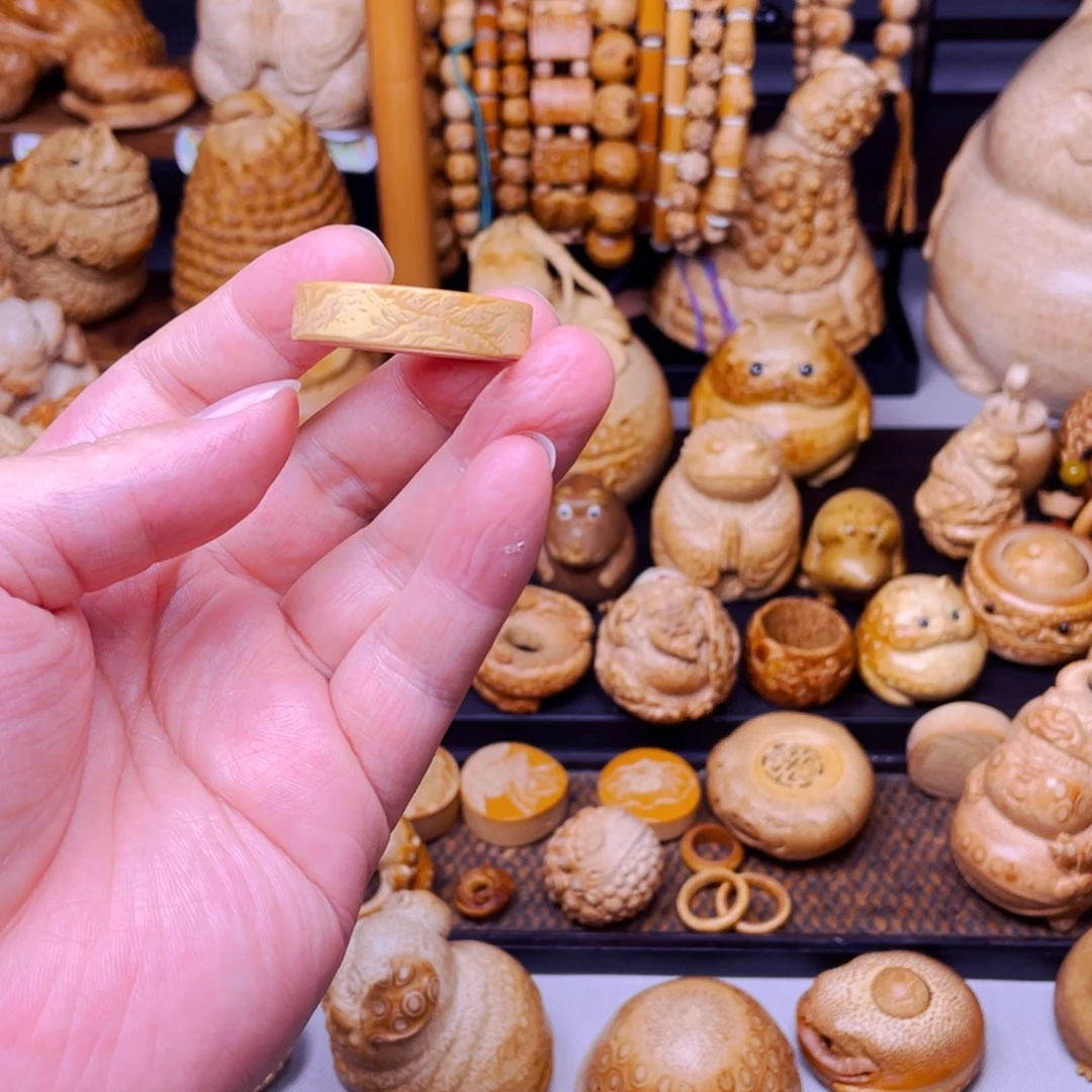 竹竹雕留青竹圈把玩件