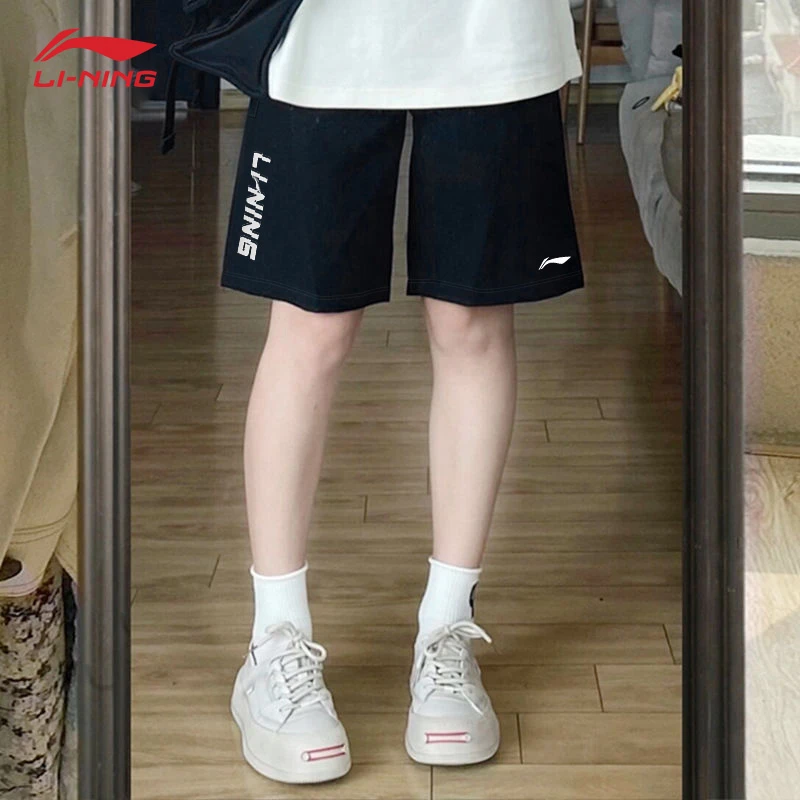 李宁男女同款短裤棉质透气舒适跑步运动健身休闲五分裤子正品潮牌