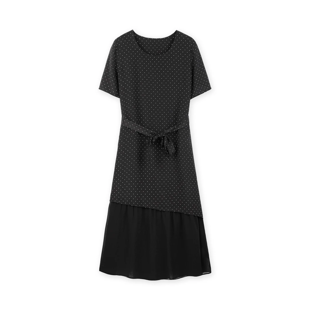 桑蚕丝连衣裙夏季宽松腰浪漫时尚连衣裙 YJHY-H962820