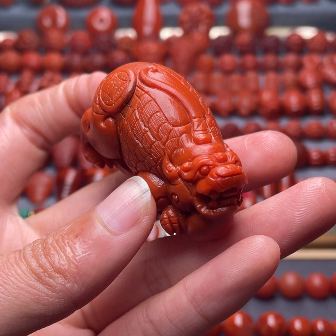 未镶嵌其他南红玛瑙W50*25*30瓦西柿子红貔貅吊坠