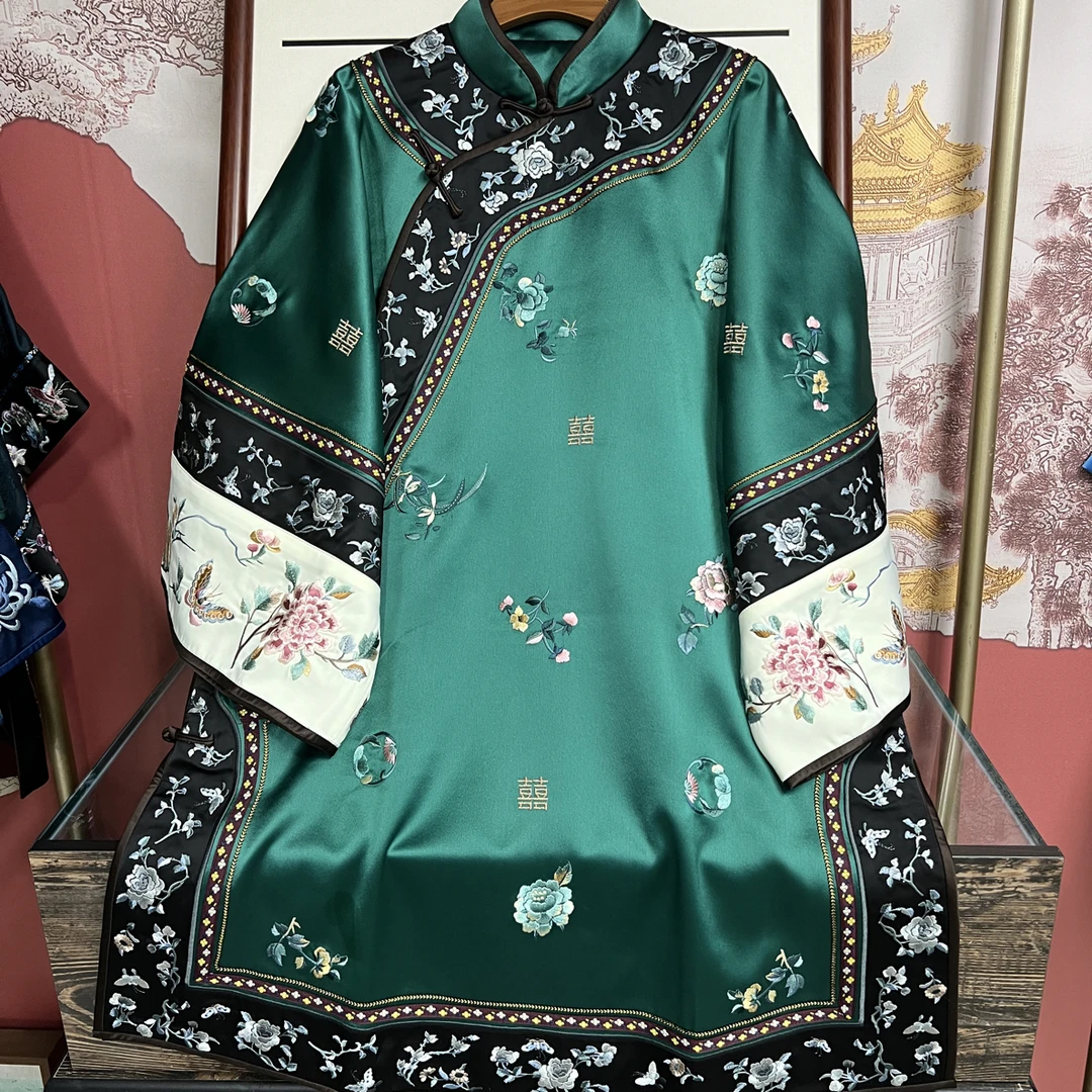 卿风250376新中式国风立领醋酸刺绣二大衫太太服