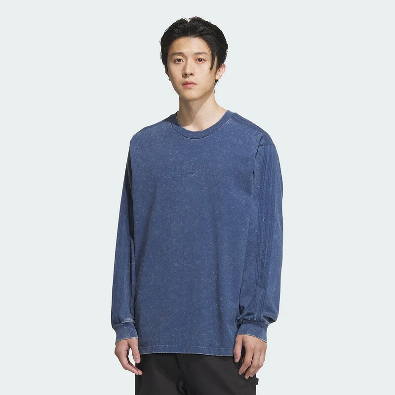 【专属】25年春季新款阿迪达斯三叶草系列水洗丹宁卫衣长袖 KA6760