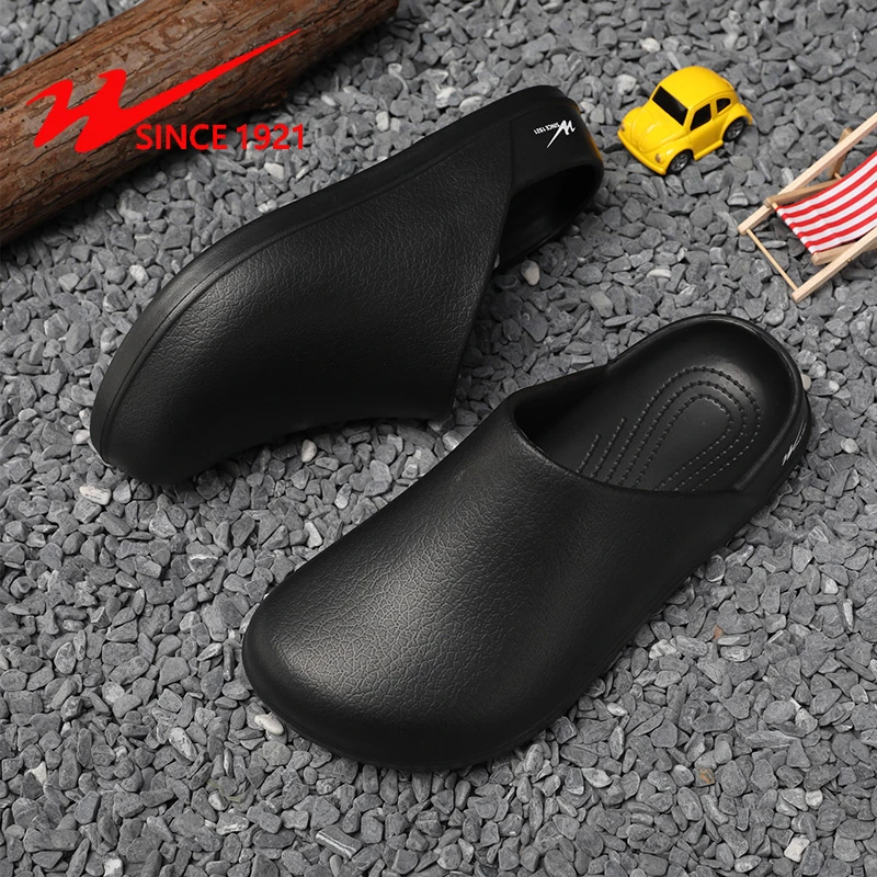 双星八特包头拖男士厨师鞋防水防滑防油厨房上班夏季透气勃肯拖鞋