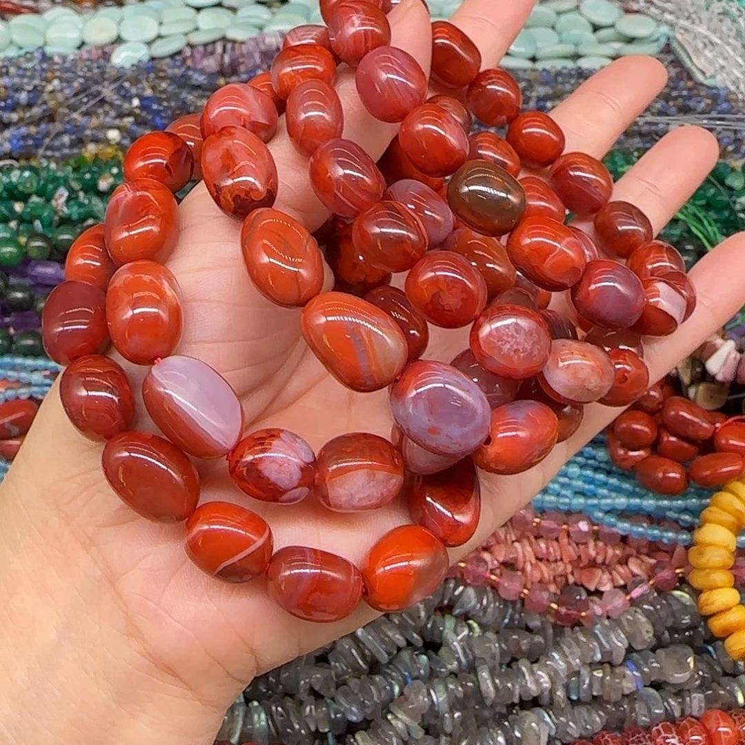 玛瑙/玉髓合金珠宝半成品南红单圈一条9mm