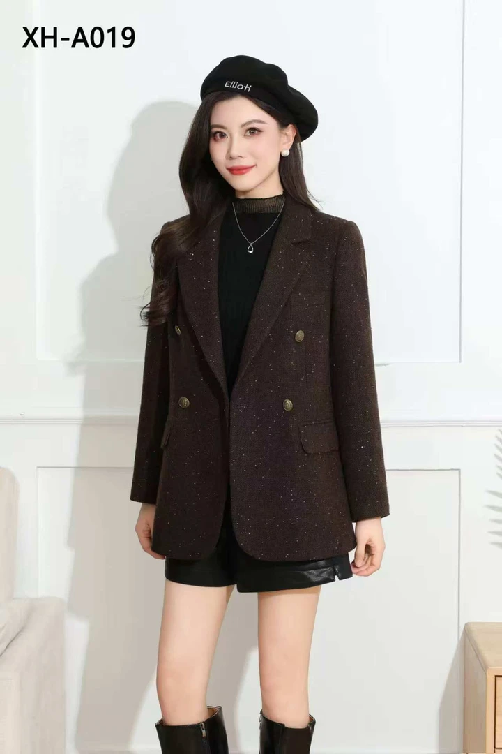 【F5695】休闲西装女新款高级感小个子加厚毛呢西服外套