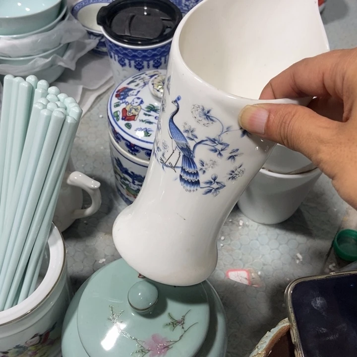 瓷片景德镇陶瓷筷子桶