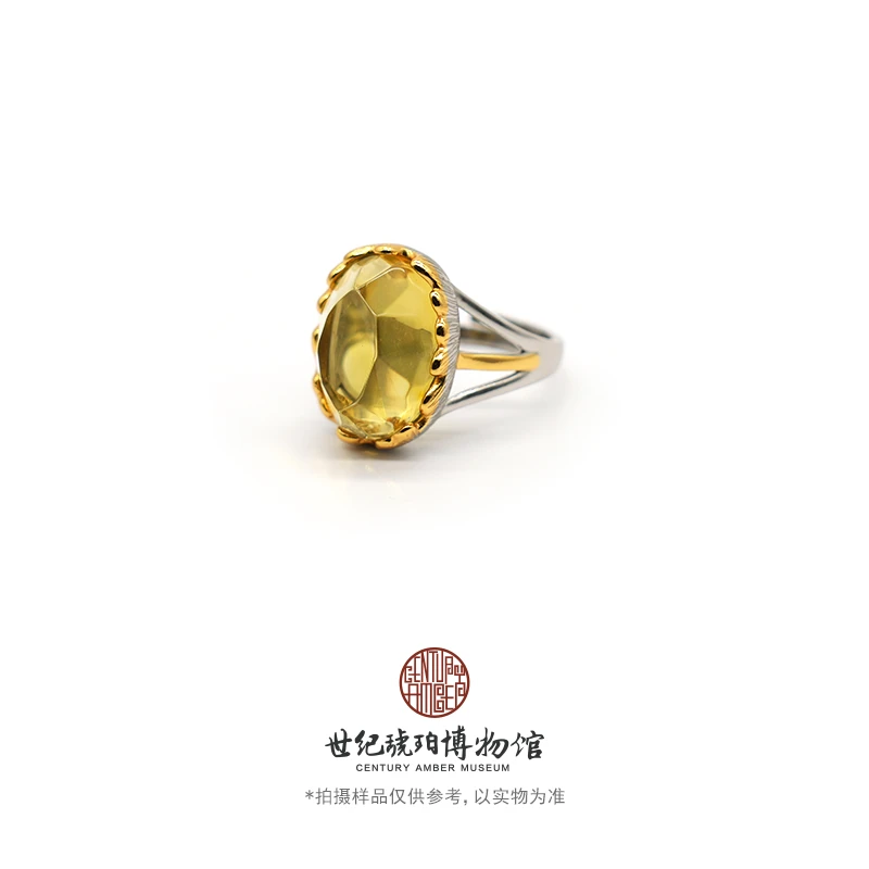 世纪琥珀博物馆墨西哥蓝珀S925戒指-03000310