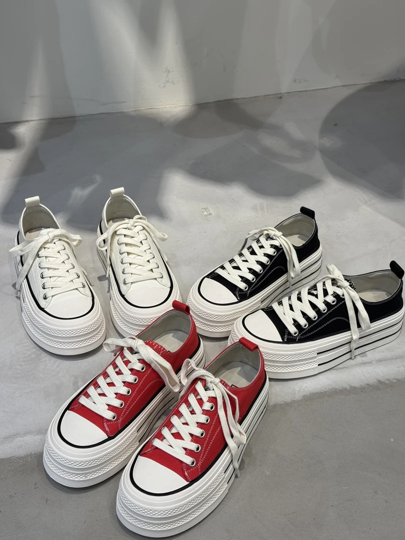 欧货厚底高品质韩系休闲真皮内里帆布鞋潮新款百搭休闲鞋女鞋布鞋