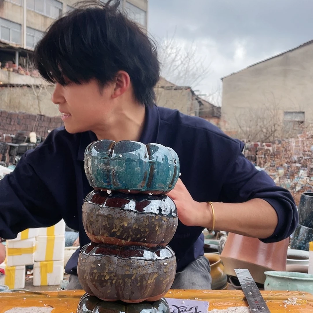 无铅玻璃宜兴紫砂花盆