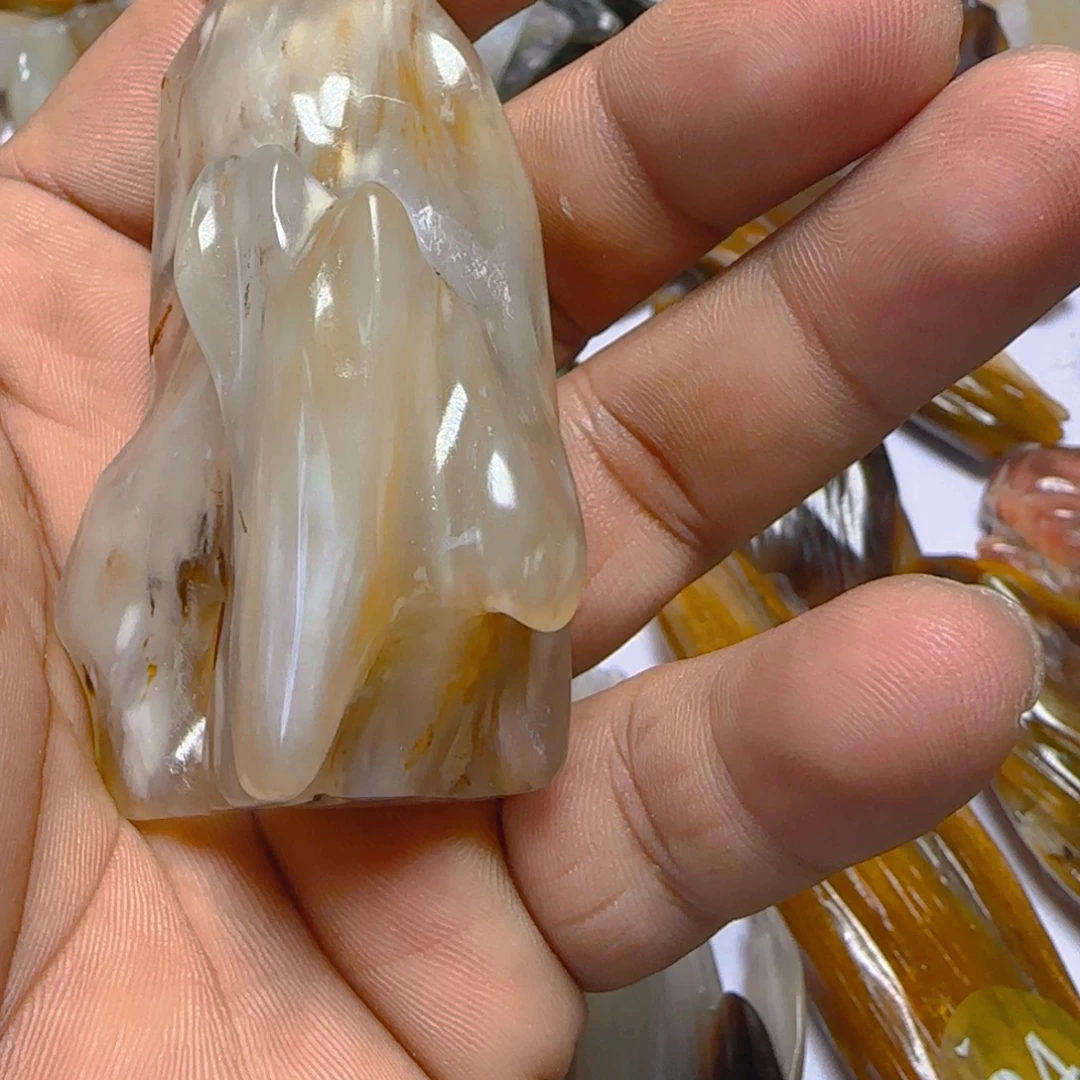 硅化玉未镶嵌手把