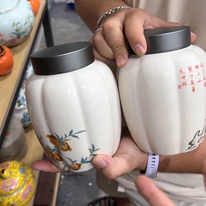 瑕疵福利品陶瓷茶叶罐介意勿拍