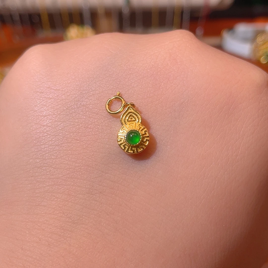 吊坠(不含链)银S925镶嵌翡翠