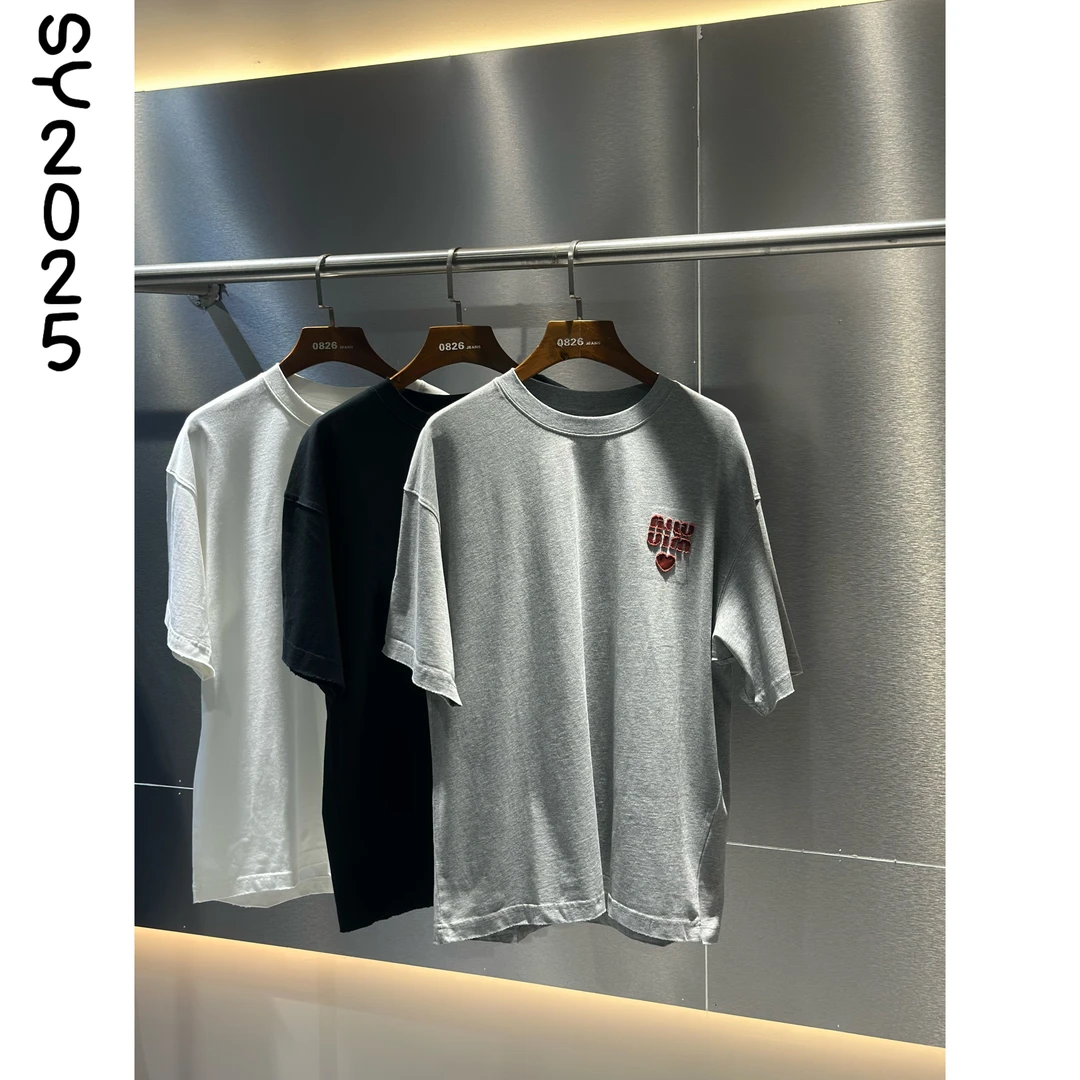 SY2025水洗做旧纯棉男女同款宽松时尚百搭春夏短袖T恤3711