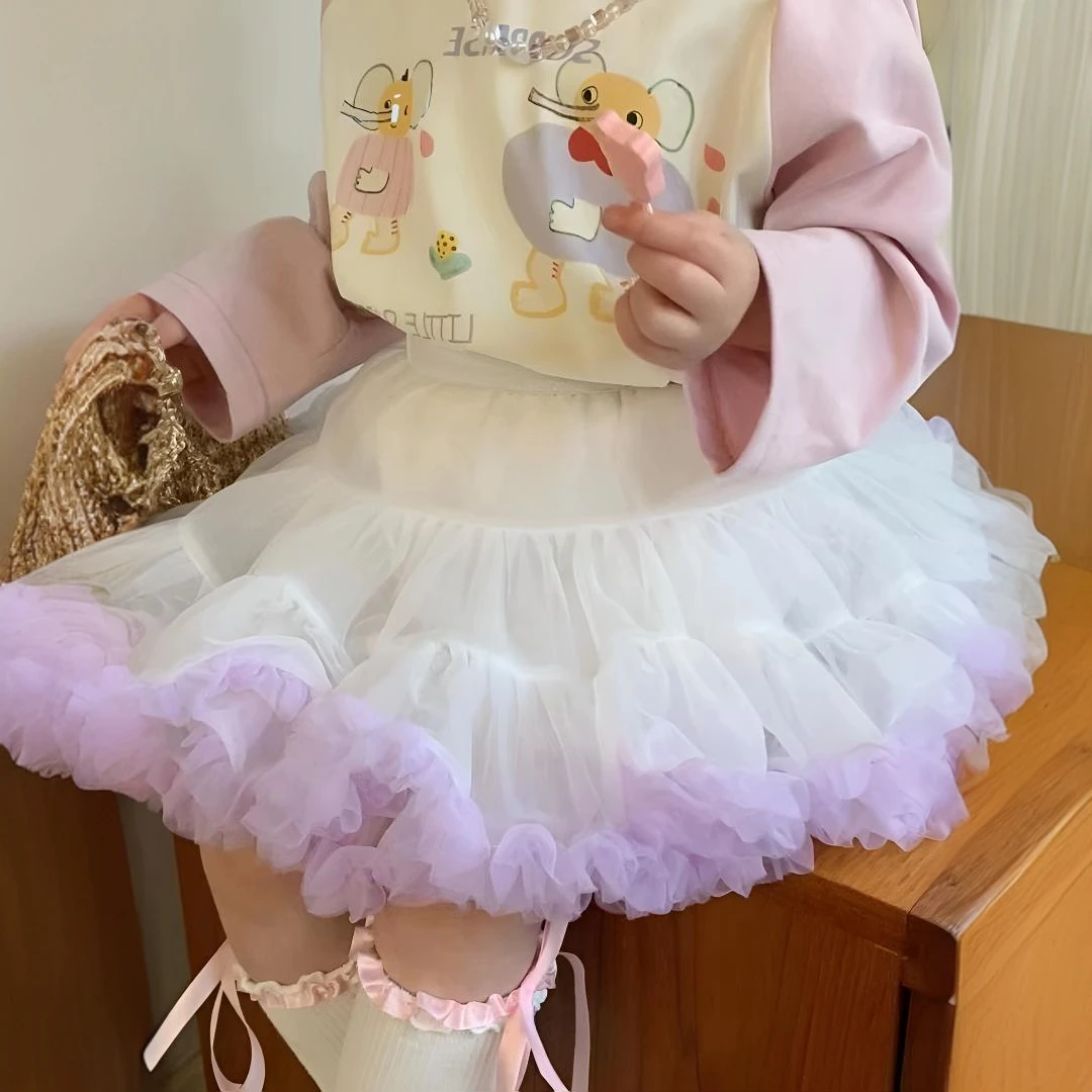 1285女童半身裙凸凸百褶裙新款儿童网纱裙tutu春秋女宝宝蓬蓬裙子