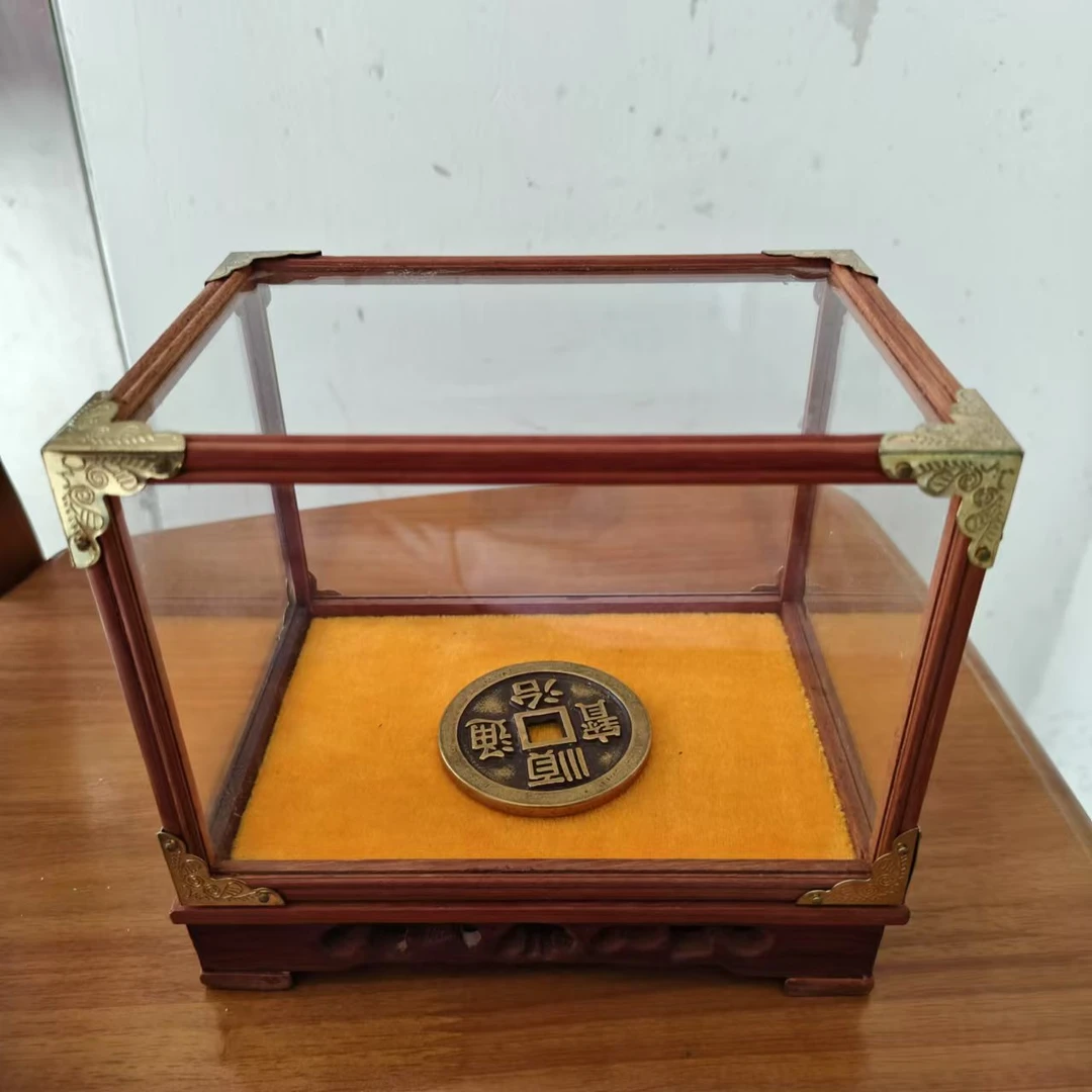 TQ黄 室内摆件把玩件展柜装饰品展示盒仿古工艺品盒子