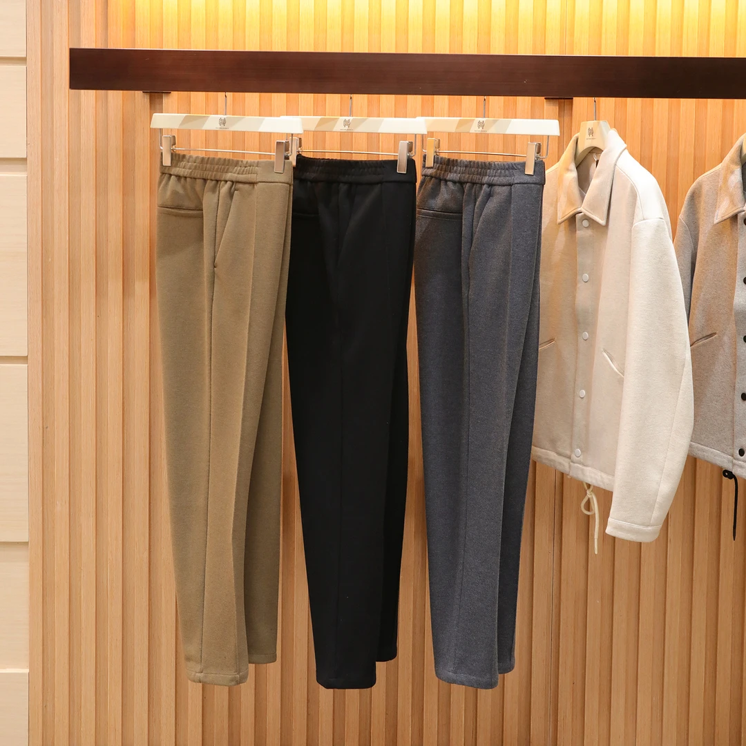 意式奢华老钱风2025秋冬季新款男士高端休闲直筒长裤1577