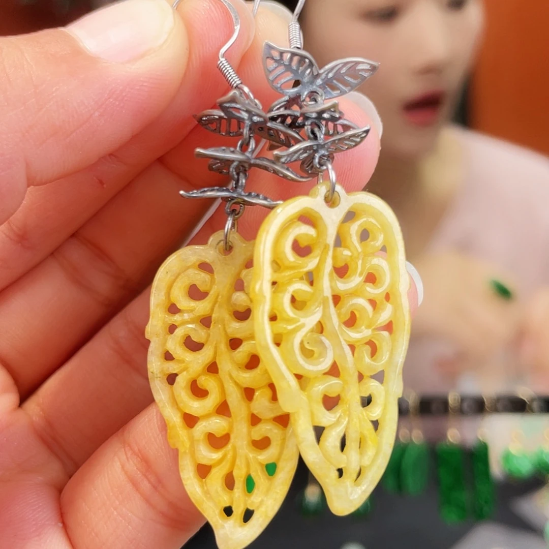 翡翠未镶嵌耳饰饰品