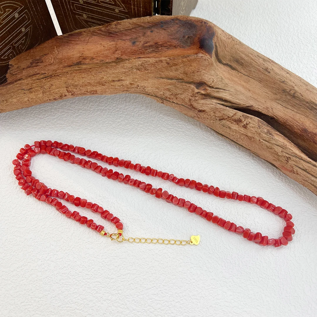 【宝儿专属】珊瑚项链 珊瑚随型约卡4mm+  DIY0788 S925 多样性发货