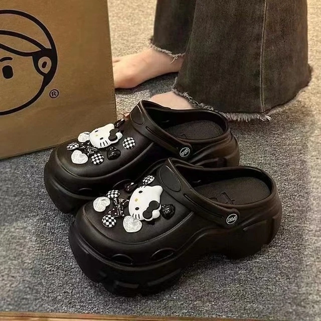 厚底洞洞鞋女款外穿2025新款夏季增高防滑高跟沙滩eva凉鞋拖鞋女