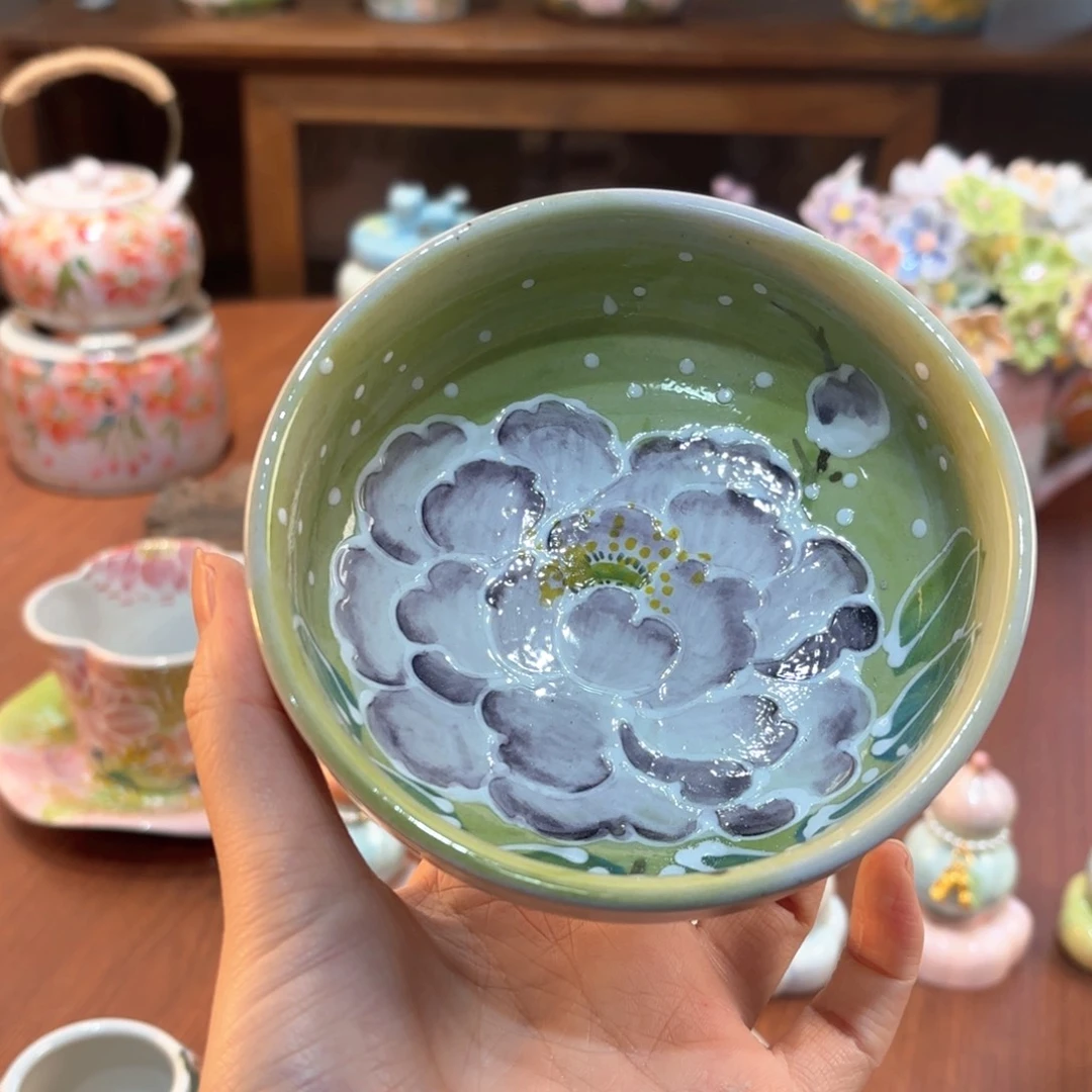 景德镇手绘高温釉下彩陶瓷茶具