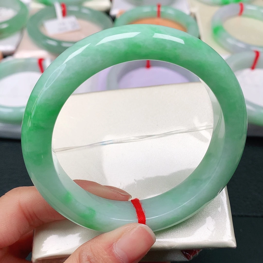 翡翠手镯未镶嵌天然翡翠手镯56