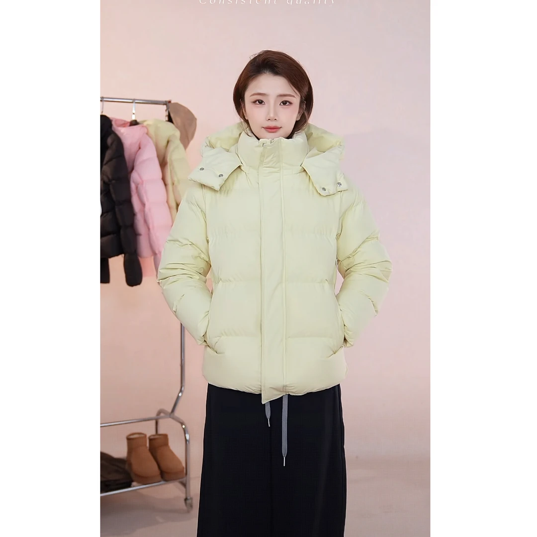 冬季羽绒服冬季羽绒服女短款韩版修身收腰连帽冬装保暖外套