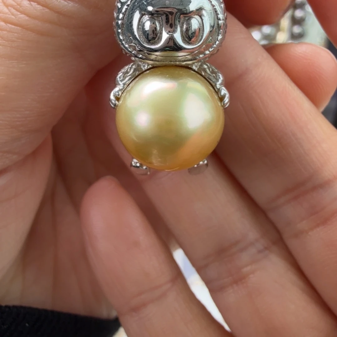 颈饰银S925镶嵌海水珍珠13-14