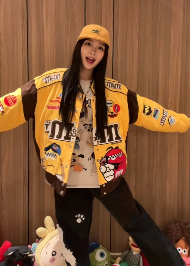 【M豆黄加棉外套-2115】R77新款复古重工刺绣外套男女同款-