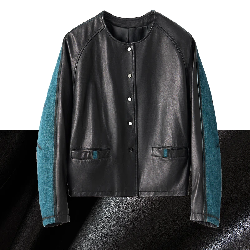 136女士真皮植鞣休闲小羊皮衣柔软细腻显瘦春秋百搭气质外套宽松