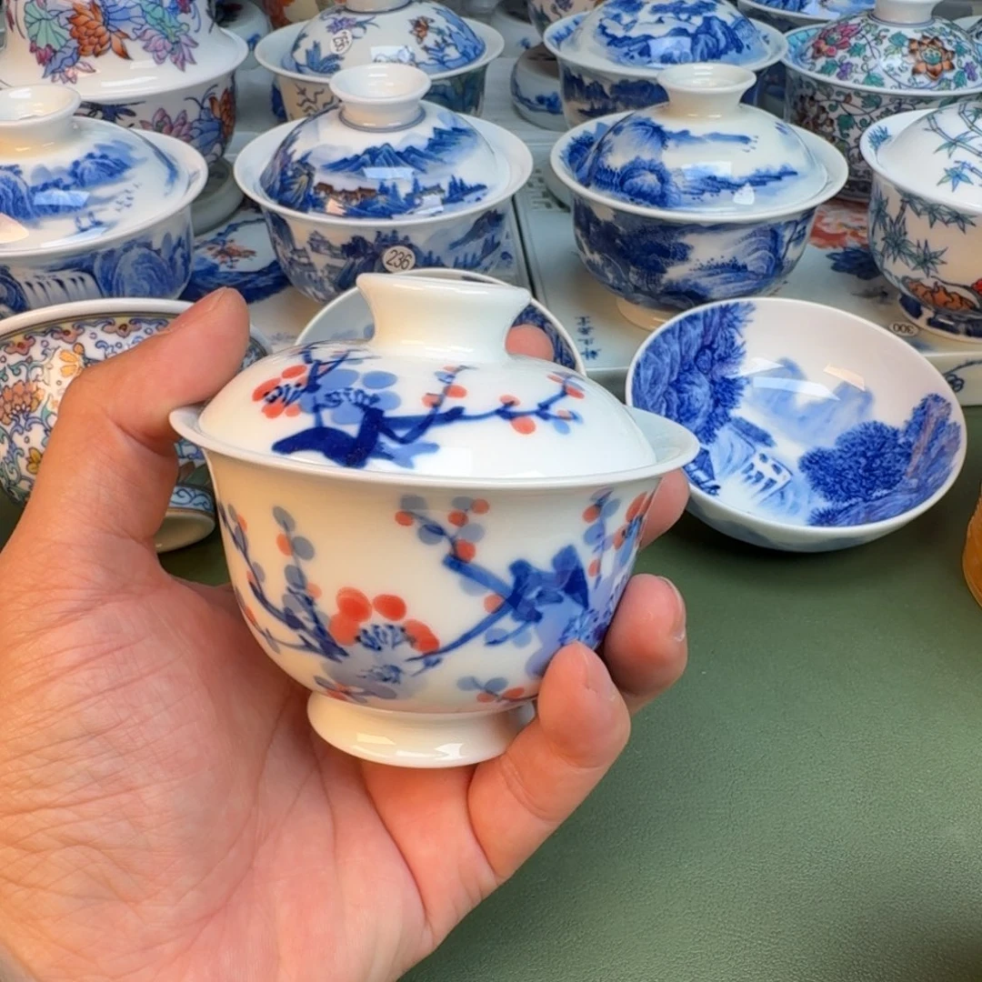 陶纯手工纯手绘茶具石头358