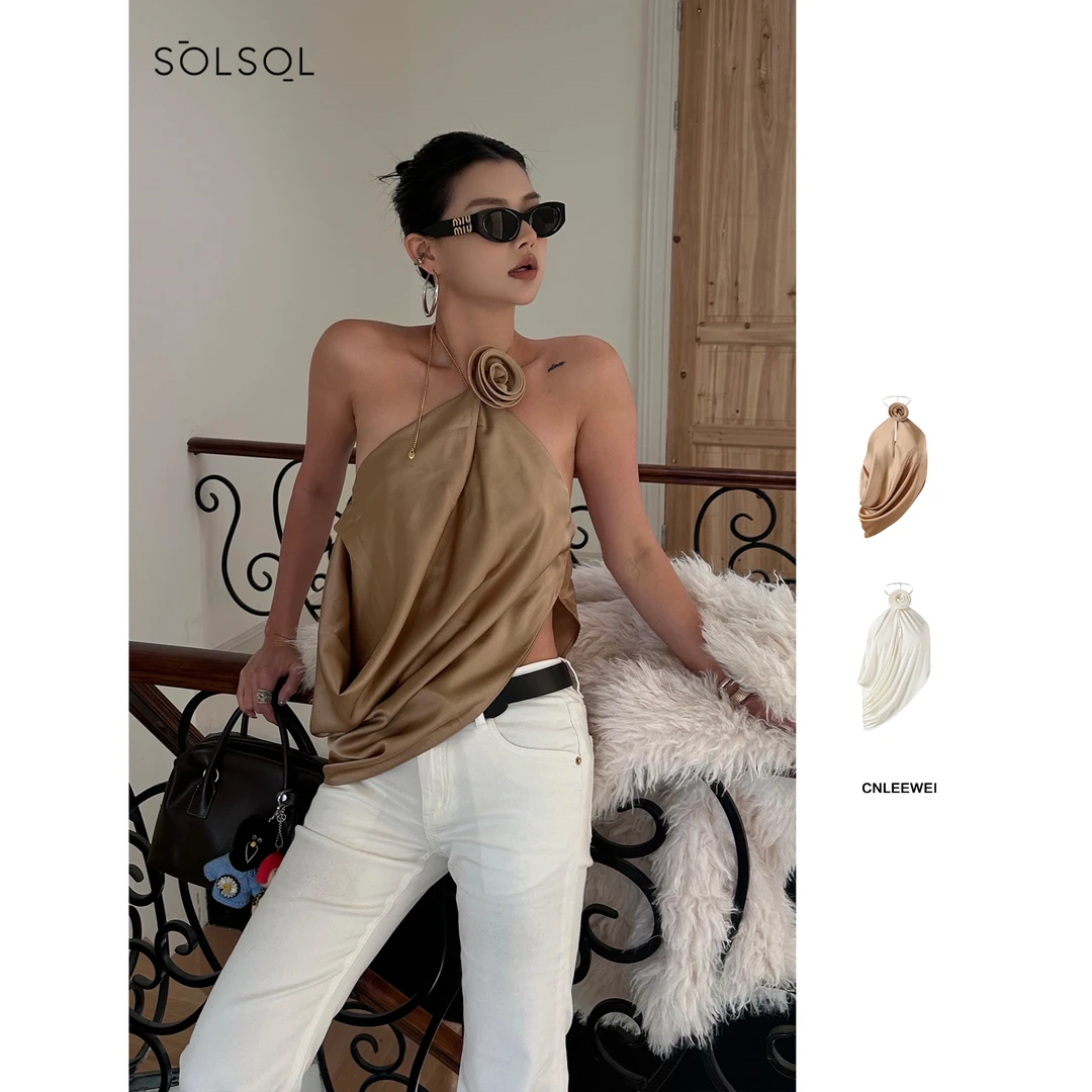 CNLEEWEI设计师品牌25春夏新品挂脖斜摆荡量上衣SOLSOL买手店