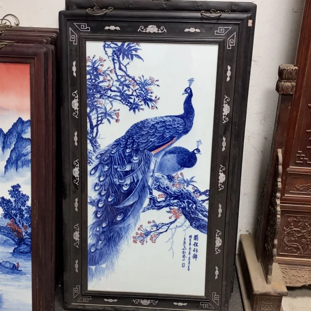 瓷片1.35*74*1景德镇瓷板画柴窑烧制