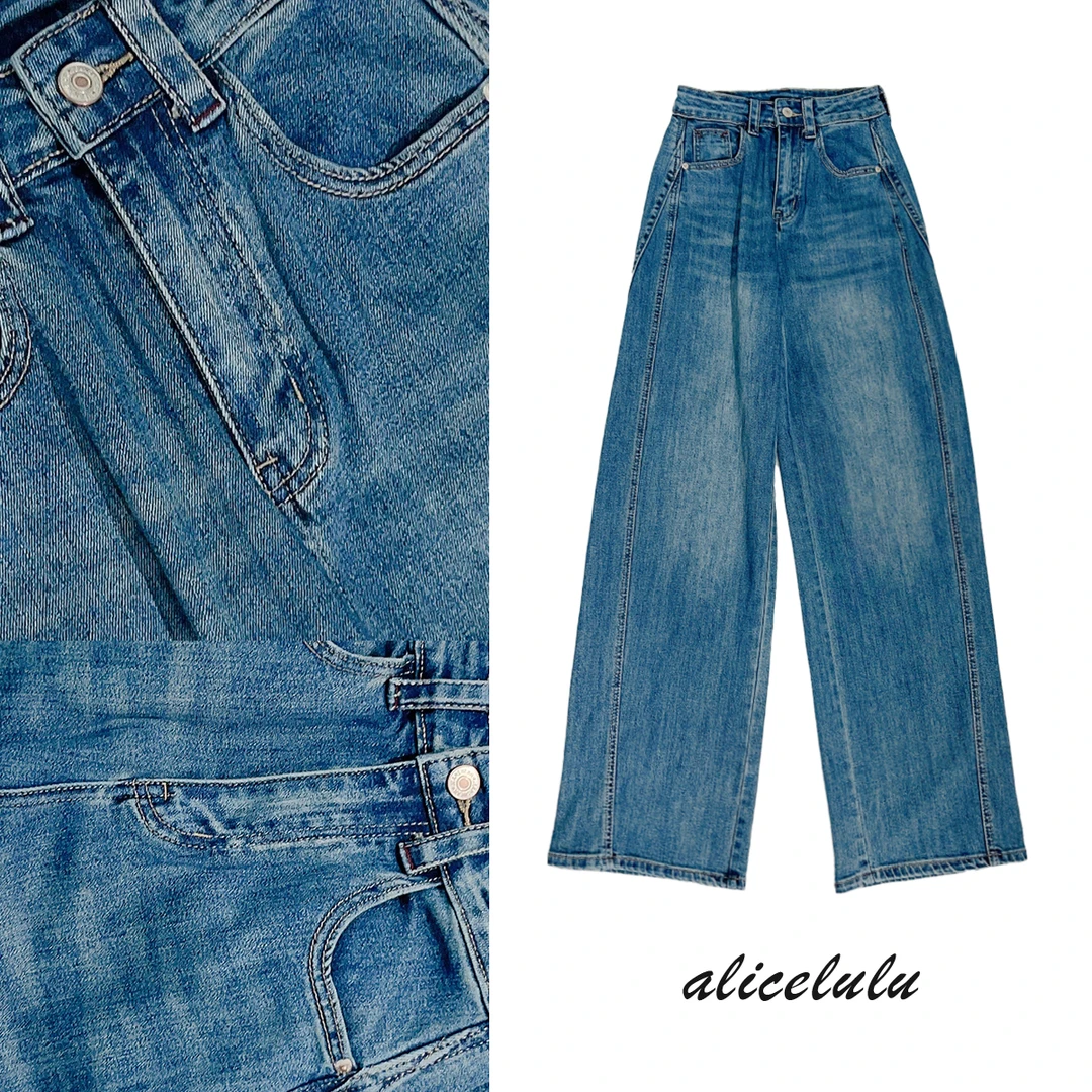 2 ALICE 梨形天菜休闲裤 弯刀阔腿 复古牛仔 S622090E