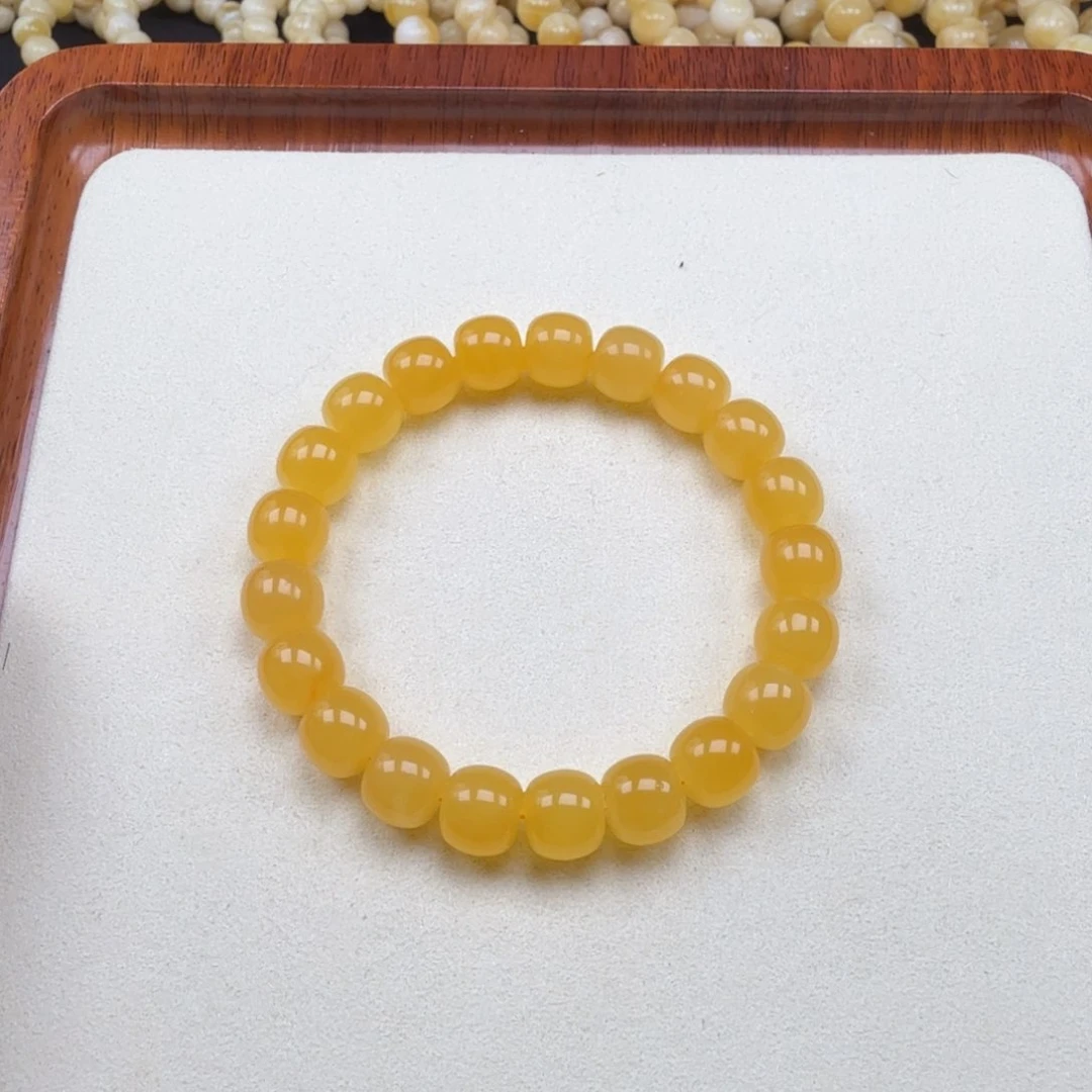 手串蜜蜡未镶嵌10+焦皮料鸡油红精工老型手串