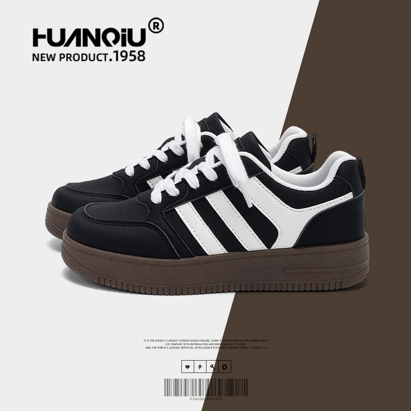 环球复古板鞋女2025新款秋季女鞋潮流百搭高级感时尚厚底休闲板鞋