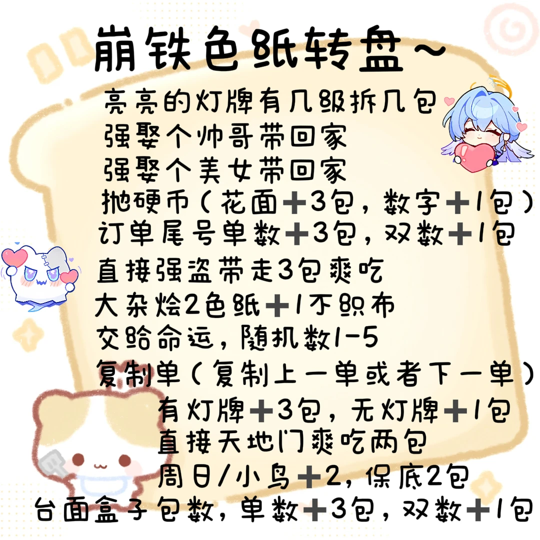 辣辣专属【强娶大转盘】格界文创-NO.23崩坏星穹铁道色纸盲盒（代拆）